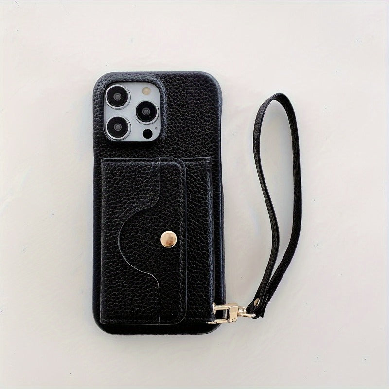 Detachable Multiple Card Holder Small MirrorAnd Lanyard Case for iPhone