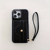 Detachable Multiple Card Holder Small MirrorAnd Lanyard Case for iPhone