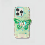 High-grade Turquoise Beaded Butterfly Holder Case  For iphone