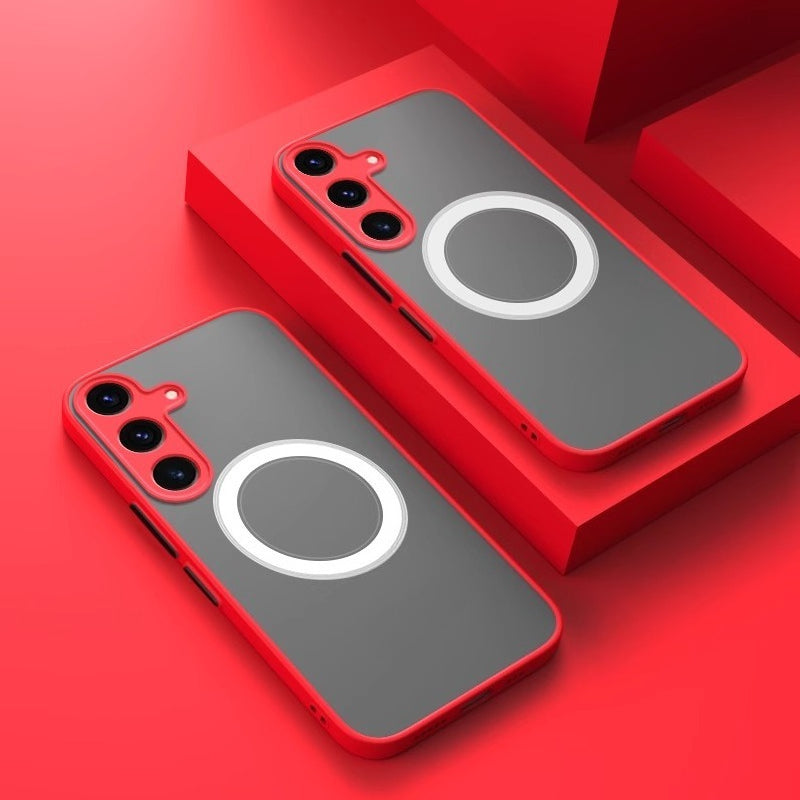 New Frosted Lens Full-Coverage Color-Blocked Silicone Phone Case for Samsung