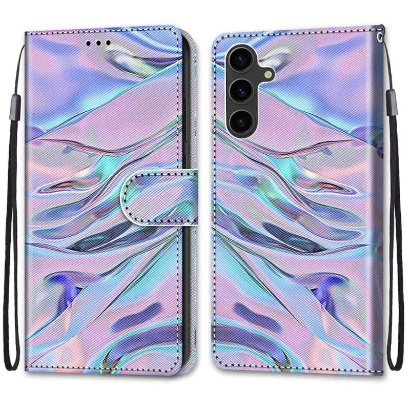 New Painted Leather Flip Phone Case with SIM Card Slot for Samsung