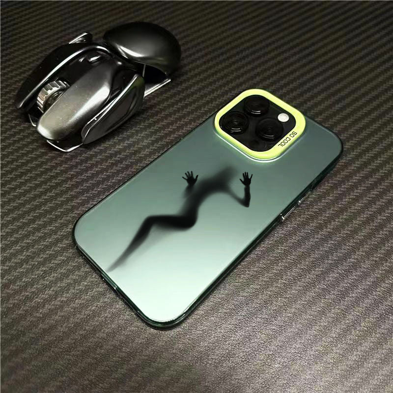 Black Phantom Hazy Sexy Girl Metal Frosted Creative Case For iPhone