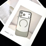 Matte Magsafe Flip Camera Protection Stand Holder Bracket Case for iPhone