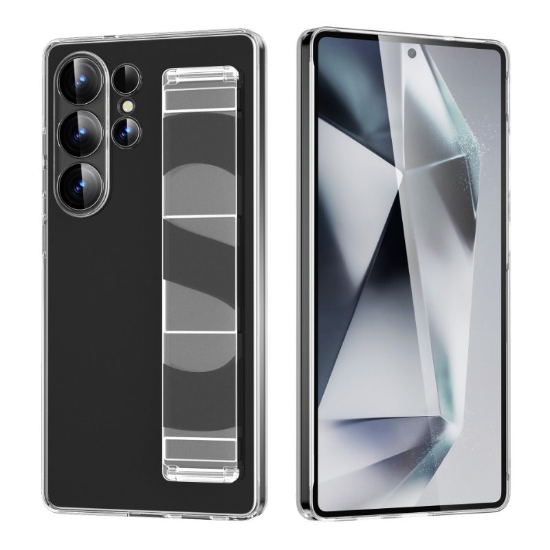 Silicone Wristband Full-Coverage Transparent Frosted Phone Case for Samsung