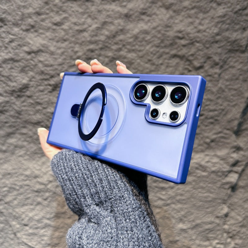 Magnetic Stand Frosted Skin Drop-Proof Phone Case for Samsung