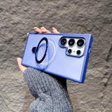 Magnetic Stand Frosted Skin Drop-Proof Phone Case for Samsung