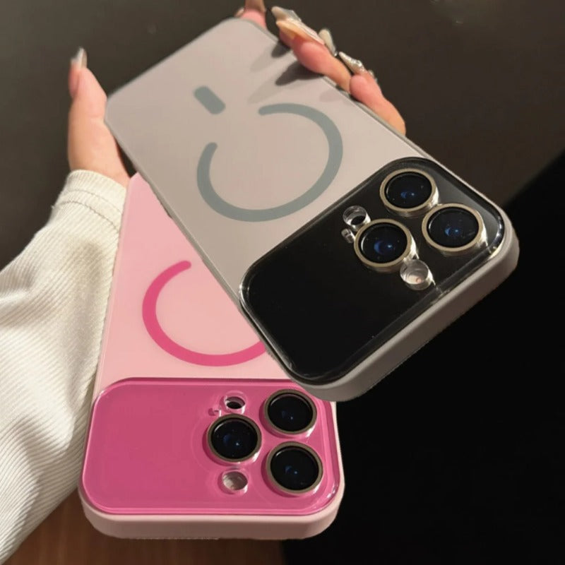 Large Window Camera Lens Wireless Charge  Magsafe Case For iPhone