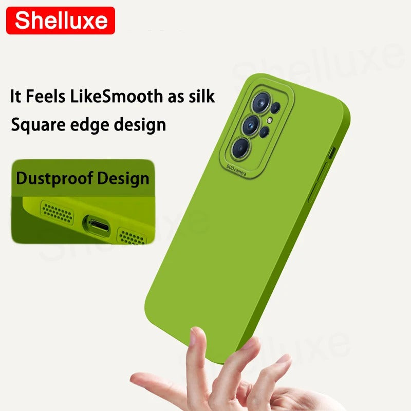 Shelluxe Square Liquid Silicone Soft Silky Feel Case For Samsung