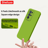 Shelluxe Square Liquid Silicone Soft Silky Feel Case For Samsung