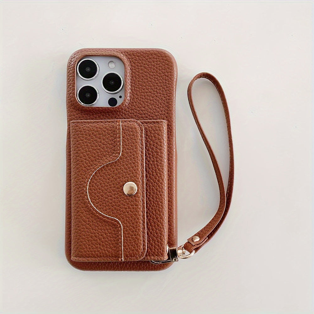 Detachable Multiple Card Holder Small MirrorAnd Lanyard Case for iPhone