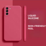 Liquid Silicone Full-Coverage Straight-Edge Shockproof Phone Case for Samsung