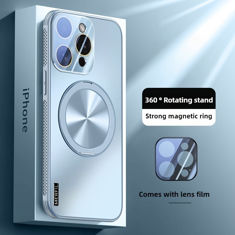 Ultra-thin Magnetic Shockproof with 360° Rotating Stand Lens Protection Case for iPhone