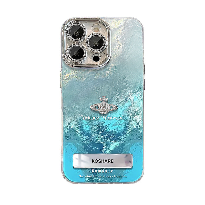 Blue gradient three-dimensional planet  Case For iphone