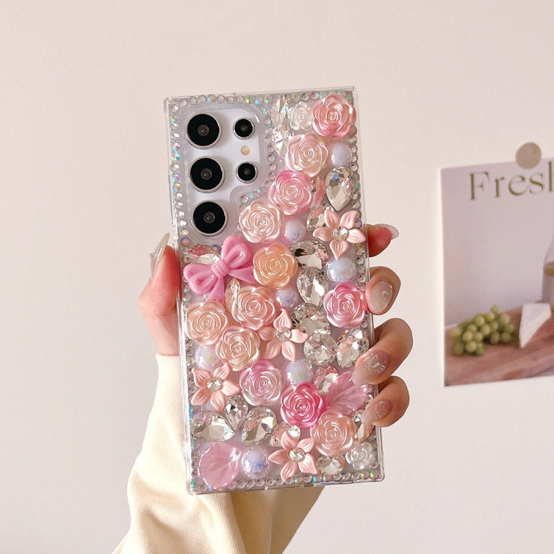 Rhinestone Luxury Bow Flower Phone Case for Samsung
