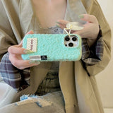 Solid Color Woolen Velvet Minimalist And Unique Tag Phone Case for IPhone