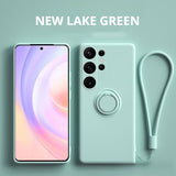 Liquid Silicone Magnetic Holder Case Soft Cover for Samsung Galaxy