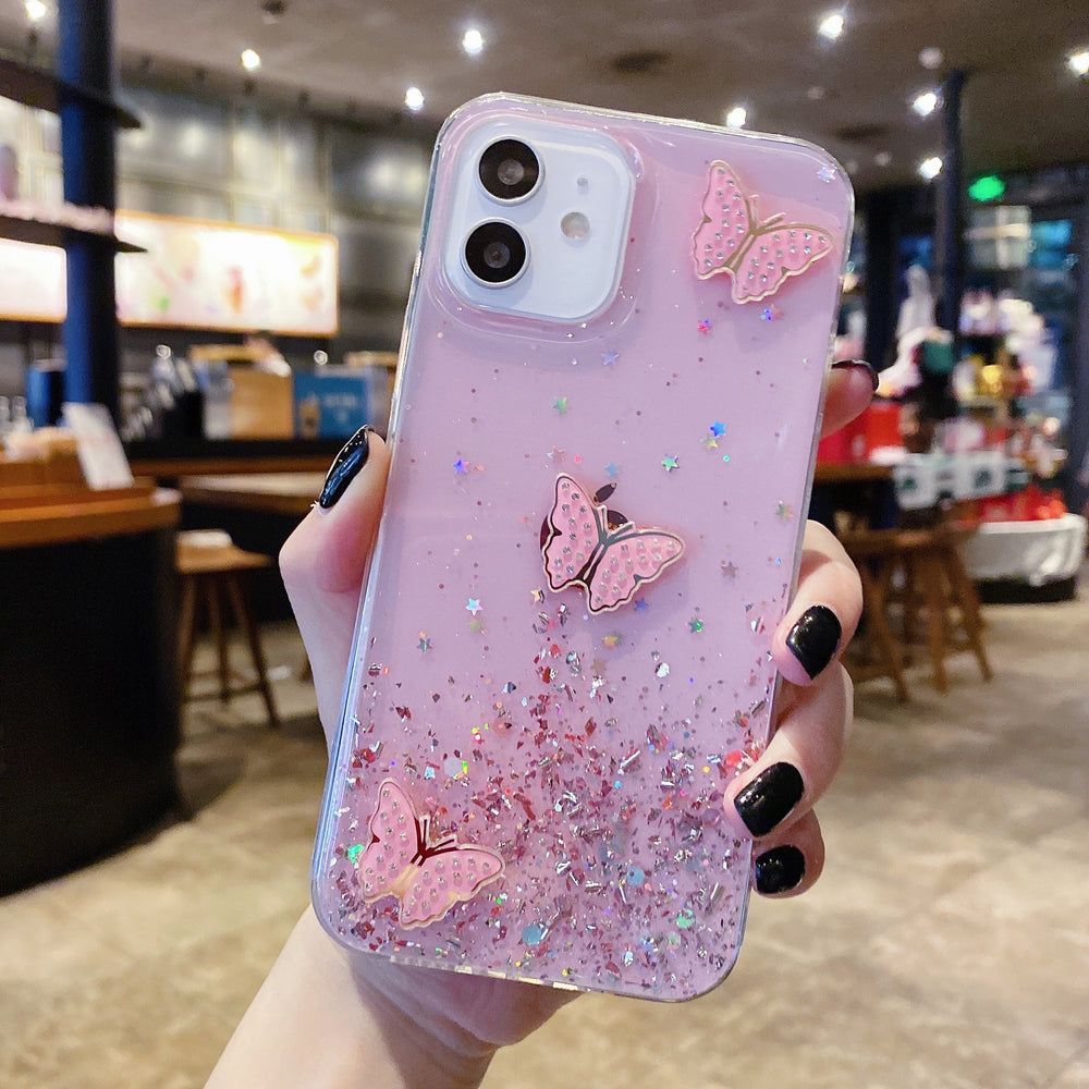 Starry Sky Flashing Butterfly  Case  for iPhone