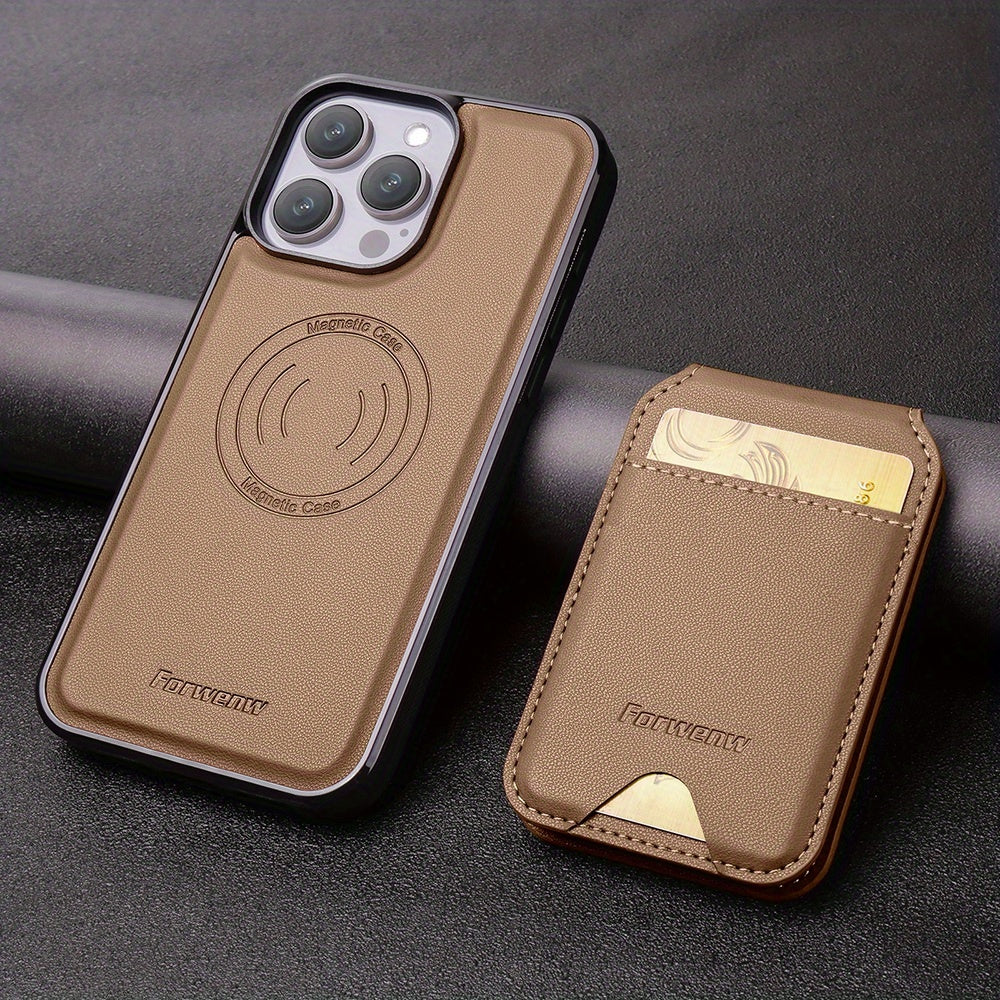 RFID Anti-theft Swipe Magnetic Faux Leather Wallet Case for iPhone