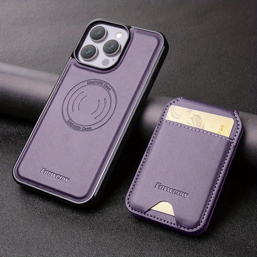 RFID Anti-theft Swipe Magnetic Faux Leather Wallet Case for iPhone