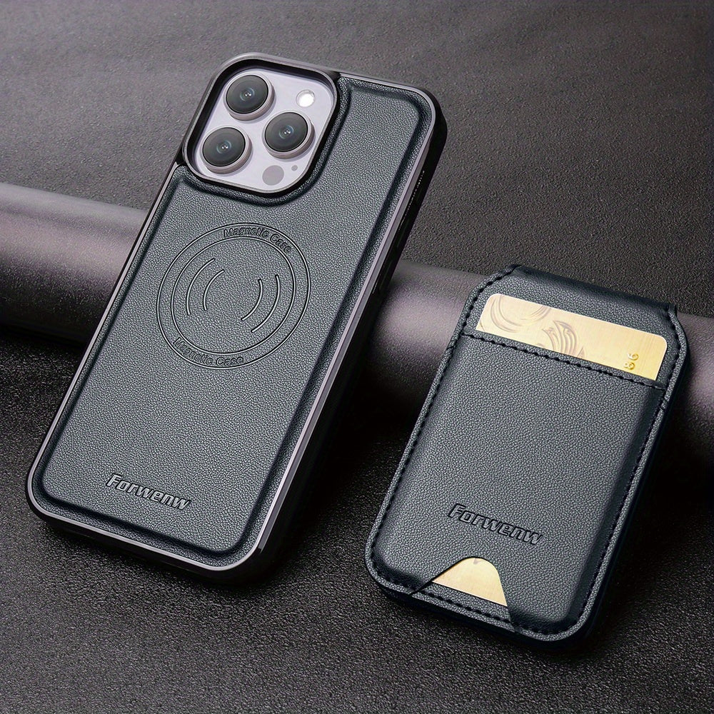 RFID Anti-theft Swipe Magnetic Faux Leather Wallet Case for iPhone