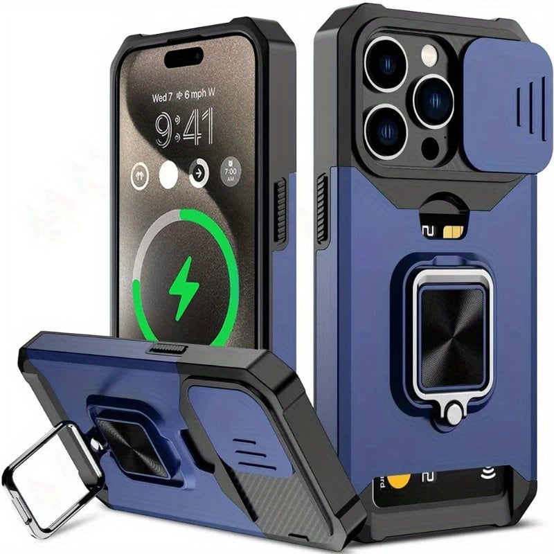 Holder Slot And a Ring Stand Case For iPhone