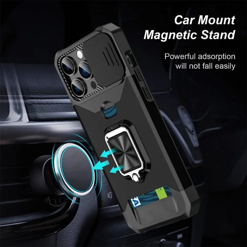 Holder Slot And a Ring Stand Case For iPhone