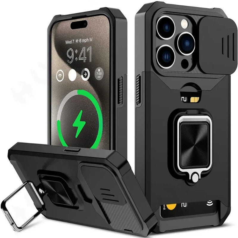 Holder Slot And a Ring Stand Case For iPhone