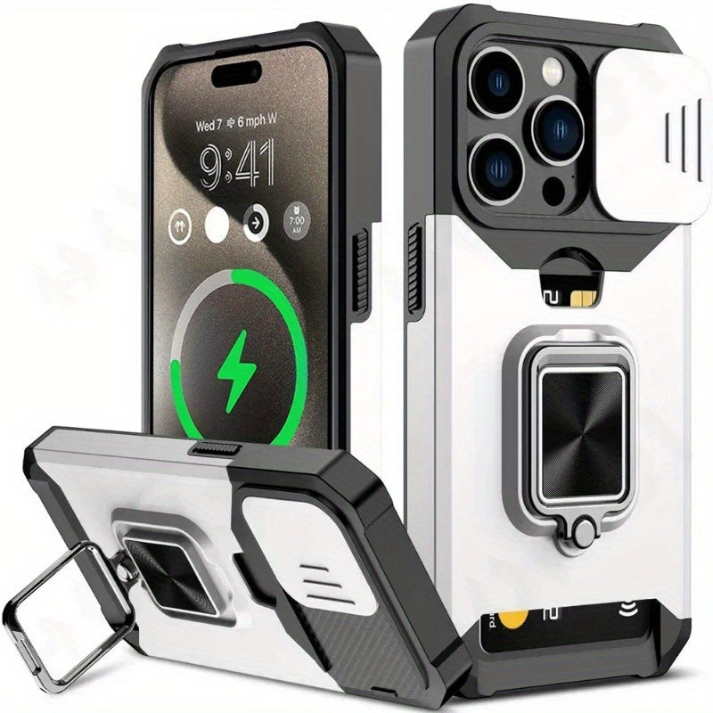 Holder Slot And a Ring Stand Case For iPhone