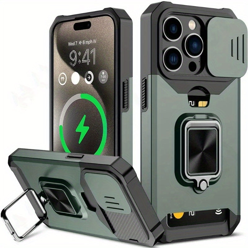 Holder Slot And a Ring Stand Case For iPhone