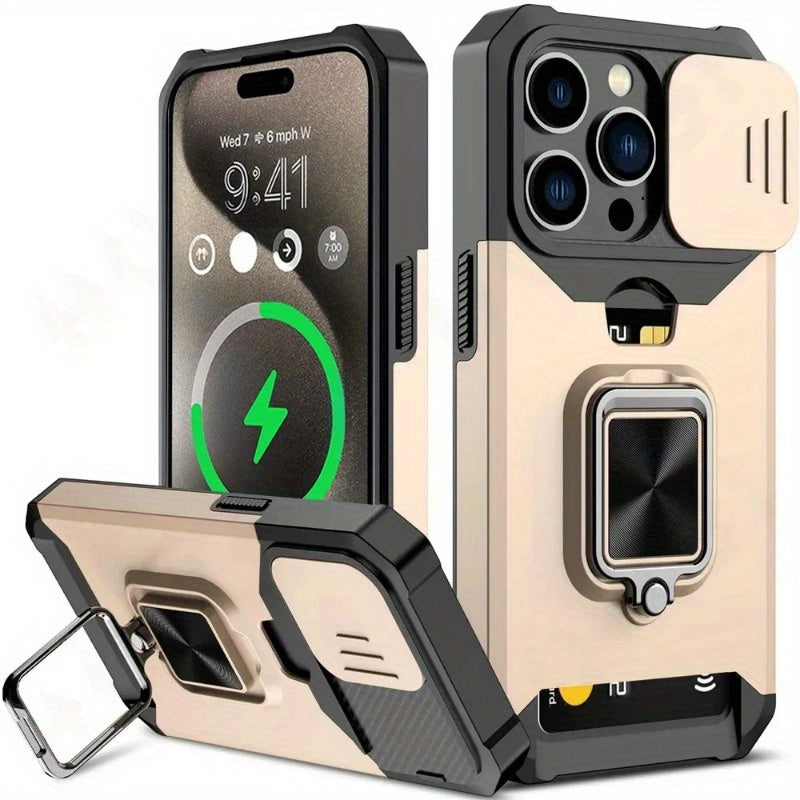 Holder Slot And a Ring Stand Case For iPhone
