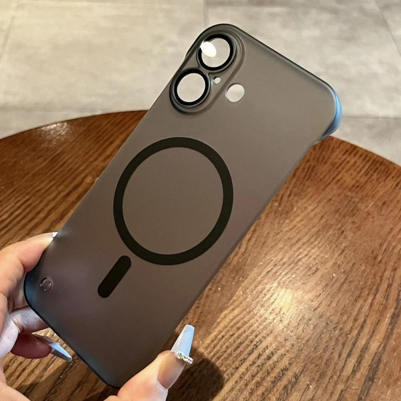 Slim Matte Magnetic Frameless Wireless Charging Case for iPhone