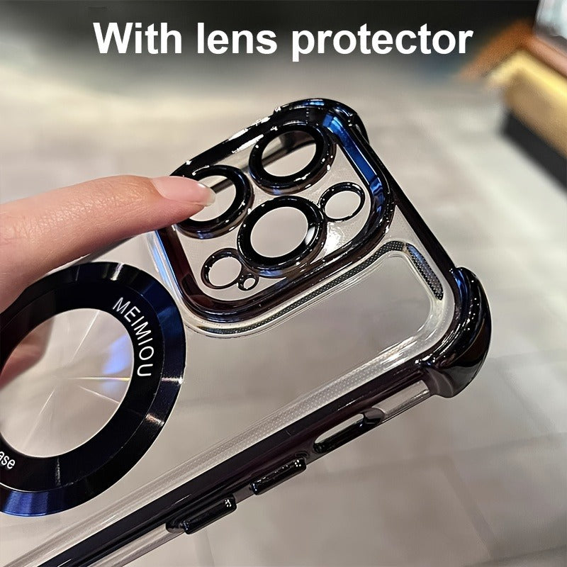 Plating Magnetic Wireless Charging Acrylic Case for iPhone