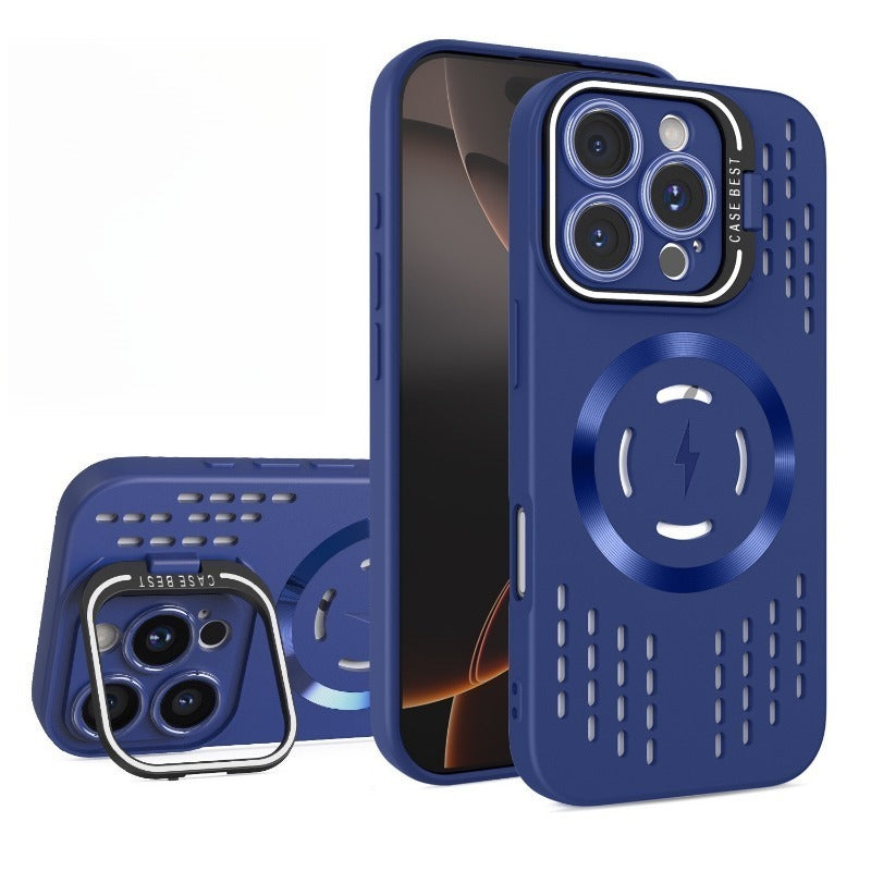 New Full-Coverage Heat Dissipation Magnetic Stand Phone Case for IPhone