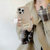 Solid Color Woolen Velvet Minimalist And Unique Tag Phone Case for IPhone