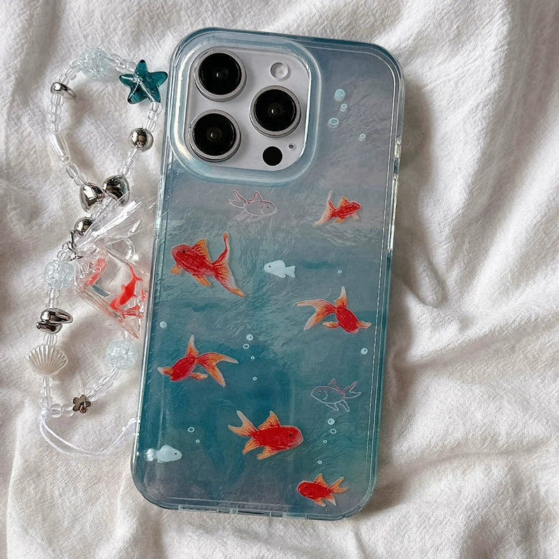 Fun lucky goldfish ultra-thin with chain Case for iPhone