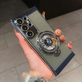 Rotating Gyroscope Stand Electroplated Heat Dissipation Mesh Phone Case for Samsung