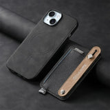 2 in 1 Detachable Magnetic Leather Card Slot Wrist Strap Wallet Case for iPhone