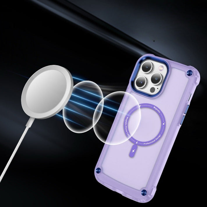 Magsafe Magnetic Translucent Shockproof Wireless Charging Case for iPhone