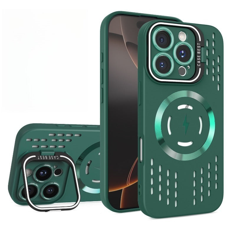 New Full-Coverage Heat Dissipation Magnetic Stand Phone Case for IPhone