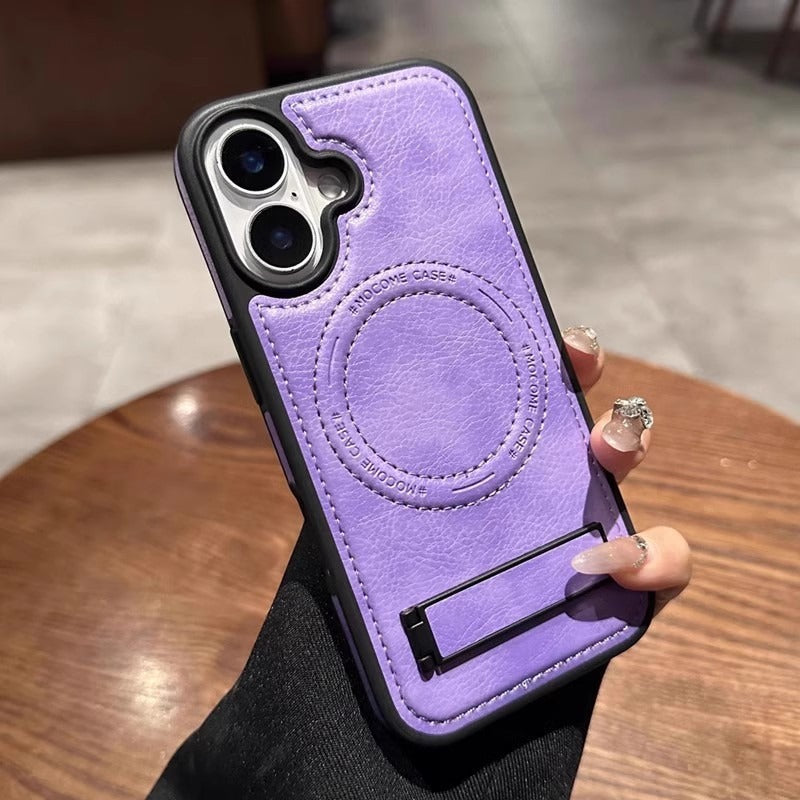 Leather Case with Hidden Stand Case for iPhone