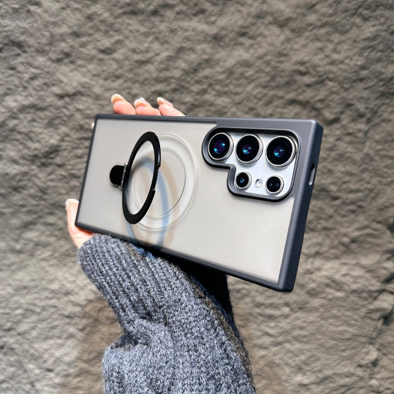 Magnetic Stand Frosted Skin Drop-Proof Phone Case for Samsung