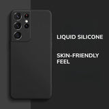 Liquid Silicone Full-Coverage Straight-Edge Shockproof Phone Case for Samsung