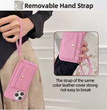 Detachable Multiple Card Holder Small MirrorAnd Lanyard Case for iPhone