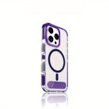 Fresh Green Clear Magnetic Stand Glossy Hard Shell Case For iPhone