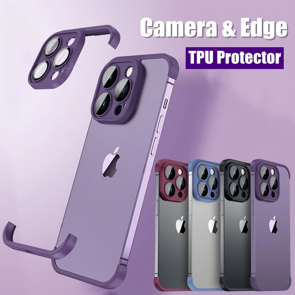 Camera Lens & Fame Protector Cover Real Bare Cell Phone Case for iPhone