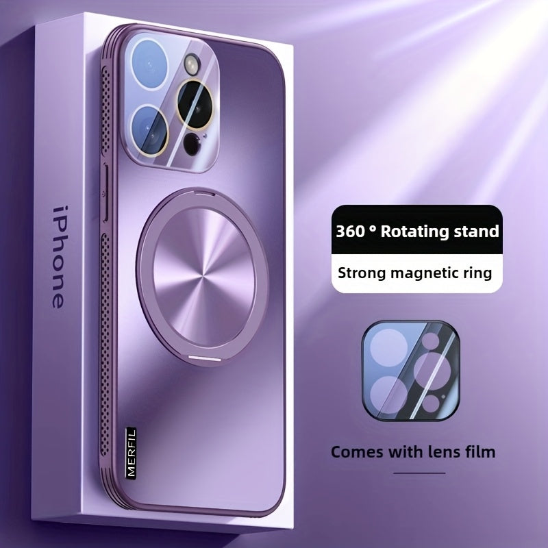Ultra-thin Magnetic Shockproof with 360° Rotating Stand Lens Protection Case for iPhone