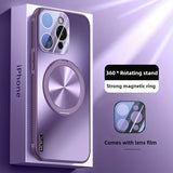 Ultra-thin Magnetic Shockproof with 360° Rotating Stand Lens Protection Case for iPhone
