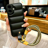 Simple Down Jacket with Lanyard Case for iPhone