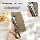 Crossbody Zipper Wallet Card Holder with a mirror Case for Samsung