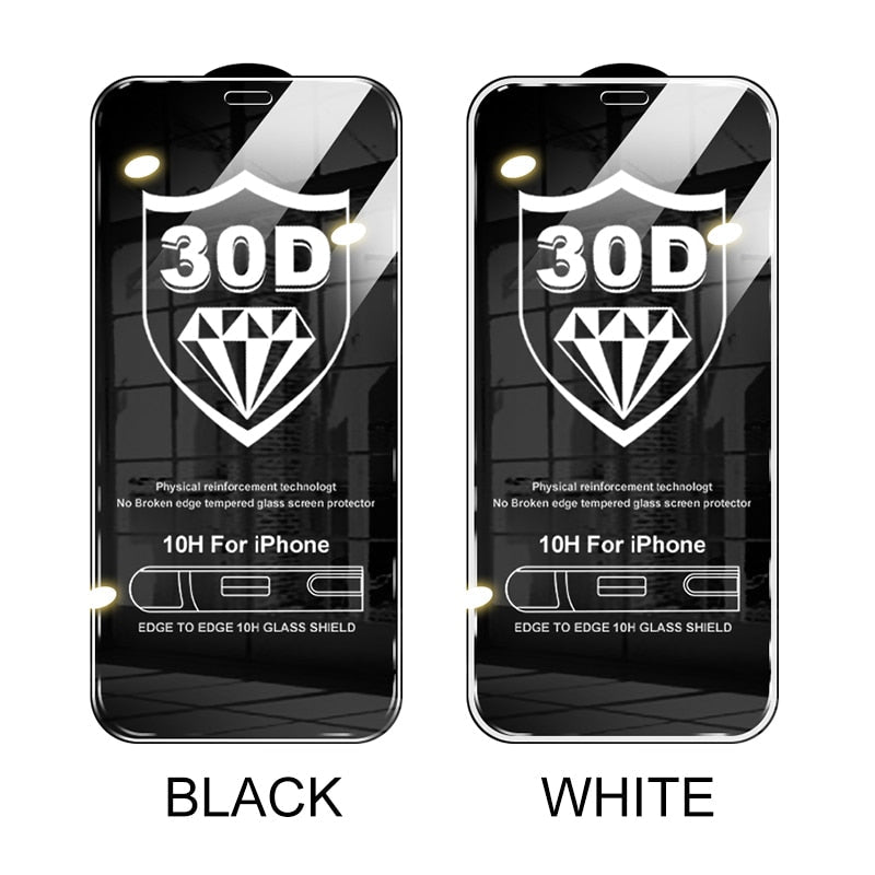 30D Full Cover Protective Glass For iPhone